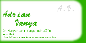 adrian vanya business card